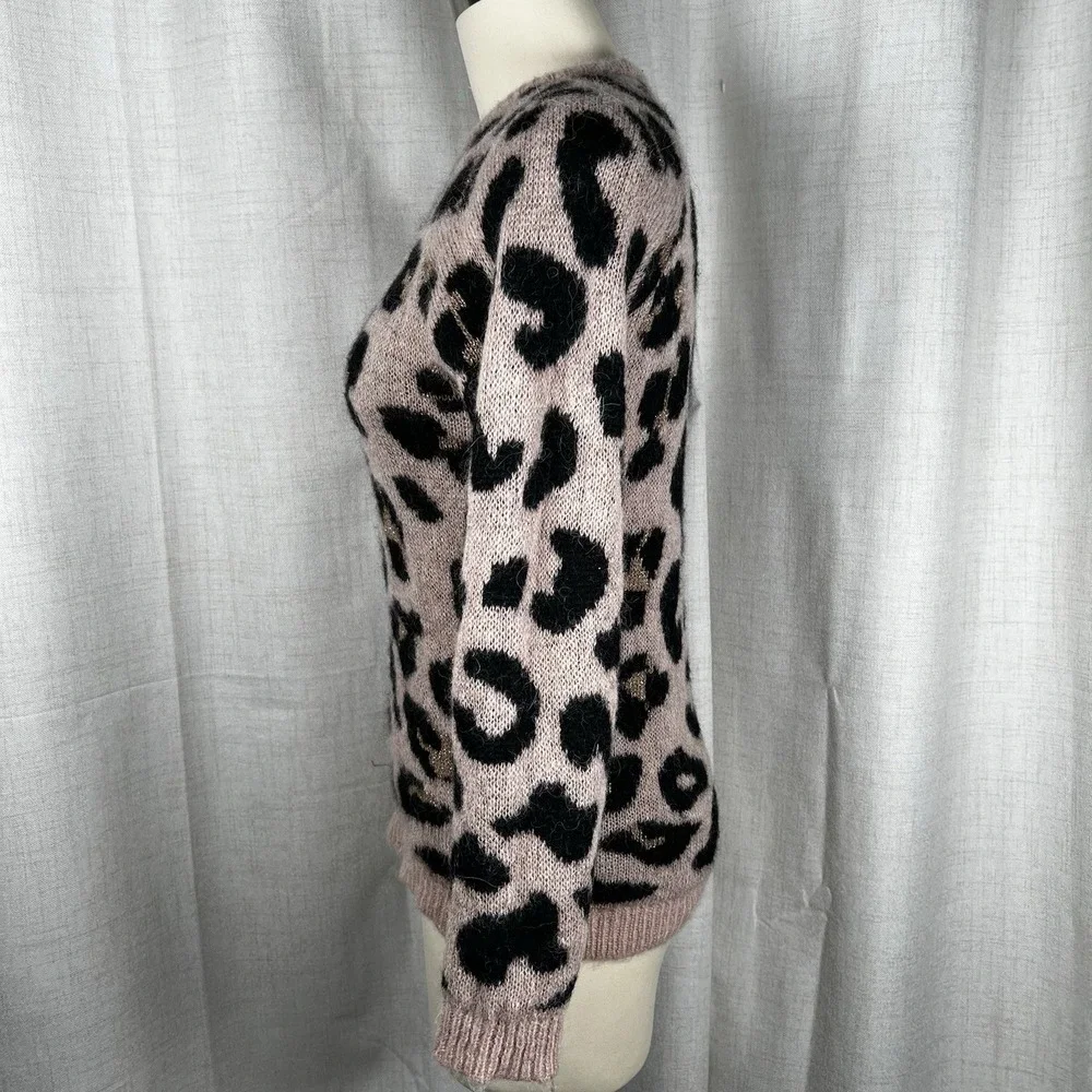 Anthropologie Elsamanda Made‎ in Italy Leopard Print Wool Alpaca Sweater Small